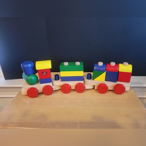 Melissa & Doug 18-piece Wooden Teain Set Ages 2+ - Picture 1 of 13